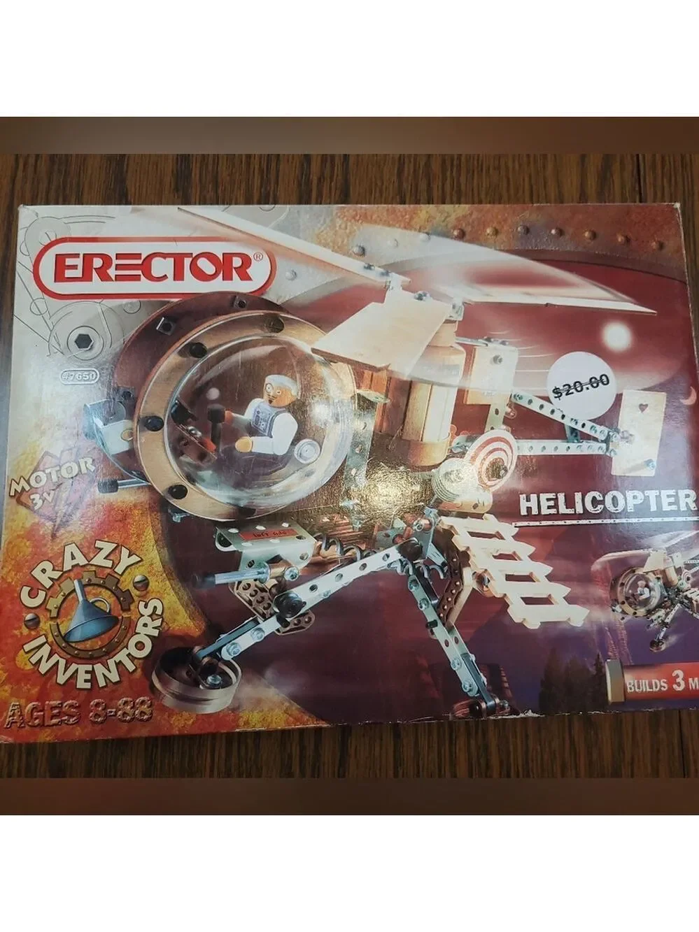 Erector 7650 Vintage Collectible Helicopter Toy Set